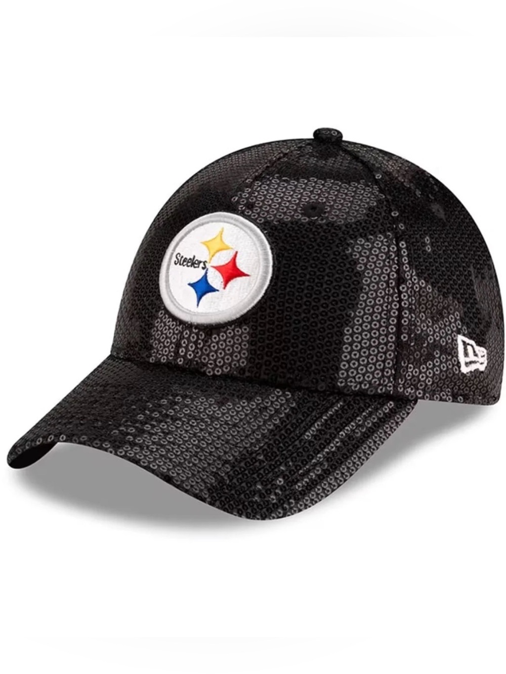 New Era Women's Pittsburgh Steelers Black Sequin 9Forty Adjustable Hat NFL